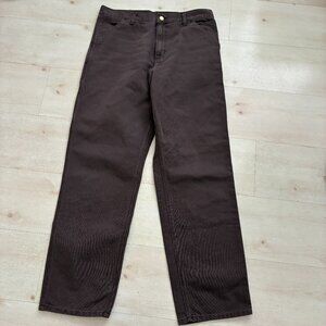 Carhartt B11 Loose Fit Washed Duck Utility Work Pants "Dark Brown Size 36Wx32L